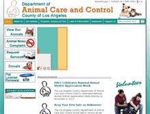 Tablet Screenshot of animalcare.lacounty.gov